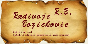 Radivoje Božičković vizit kartica